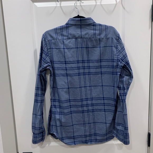 2 Burberry Mens Dress Shirts Button Ups Plaid Blue & White Medium Bundle - Picture 10 of 16
